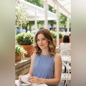 Banana Republic Blue and White Striped Tank Top